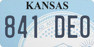 KS license plate 841DEO