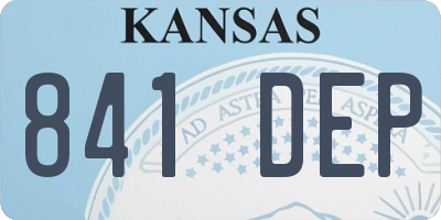 KS license plate 841DEP
