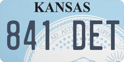 KS license plate 841DET