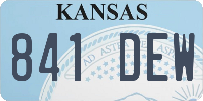 KS license plate 841DEW