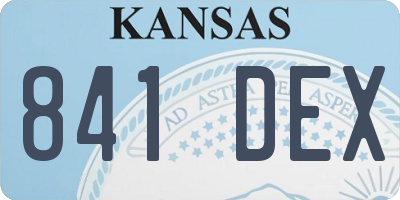 KS license plate 841DEX