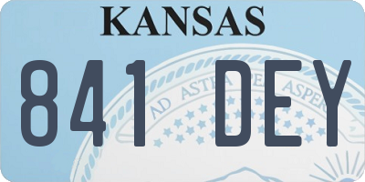 KS license plate 841DEY