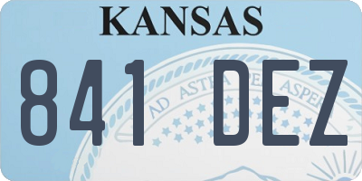 KS license plate 841DEZ