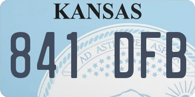 KS license plate 841DFB