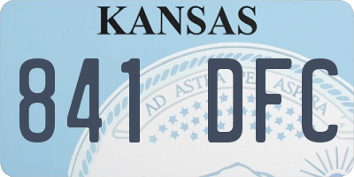 KS license plate 841DFC