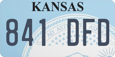 KS license plate 841DFD