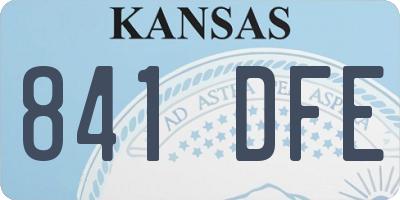 KS license plate 841DFE