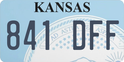 KS license plate 841DFF