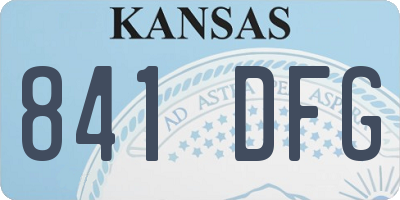 KS license plate 841DFG