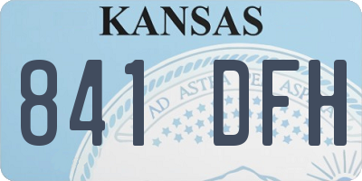 KS license plate 841DFH