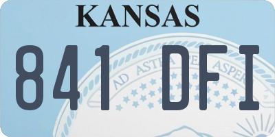 KS license plate 841DFI