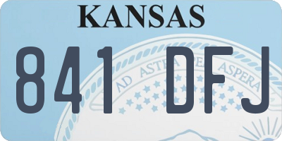KS license plate 841DFJ