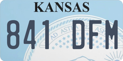 KS license plate 841DFM