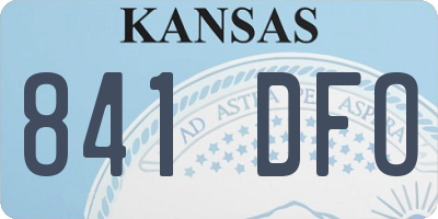 KS license plate 841DFO