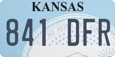KS license plate 841DFR