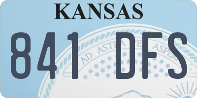 KS license plate 841DFS