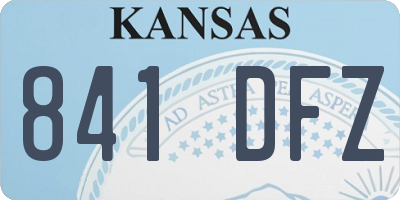 KS license plate 841DFZ