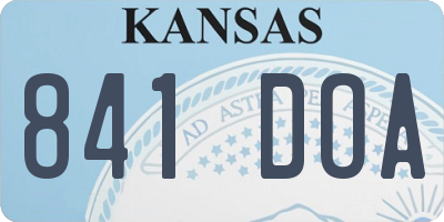 KS license plate 841DOA