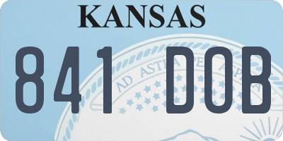 KS license plate 841DOB