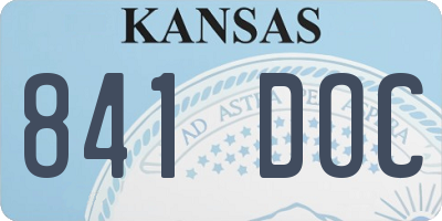 KS license plate 841DOC