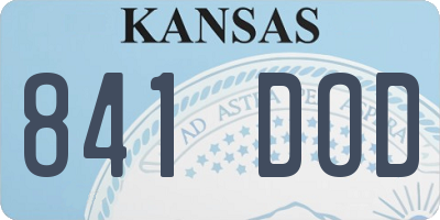 KS license plate 841DOD