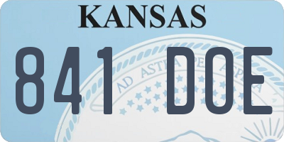 KS license plate 841DOE