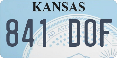 KS license plate 841DOF