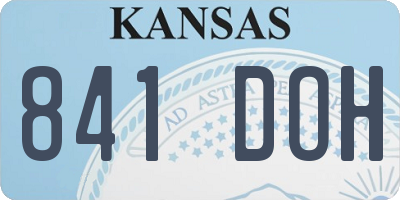 KS license plate 841DOH