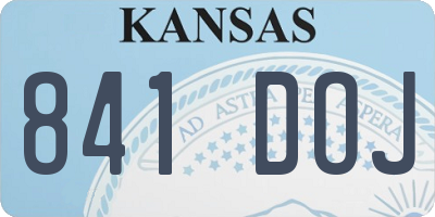 KS license plate 841DOJ