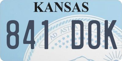 KS license plate 841DOK