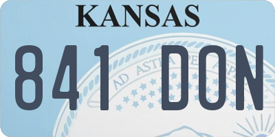 KS license plate 841DON