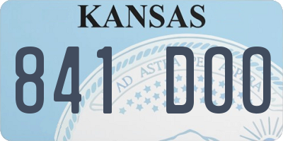 KS license plate 841DOO