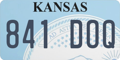 KS license plate 841DOQ
