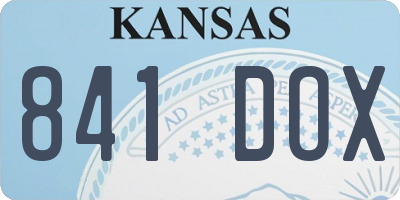 KS license plate 841DOX