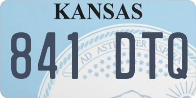 KS license plate 841DTQ