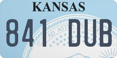 KS license plate 841DUB