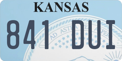 KS license plate 841DUI