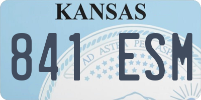 KS license plate 841ESM