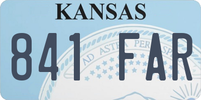 KS license plate 841FAR