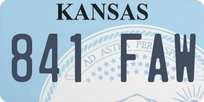 KS license plate 841FAW