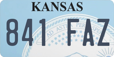 KS license plate 841FAZ