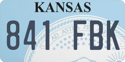 KS license plate 841FBK