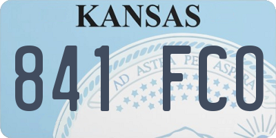 KS license plate 841FCO