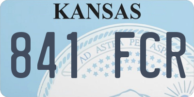 KS license plate 841FCR