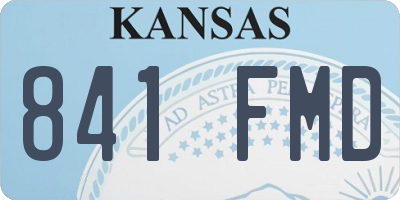 KS license plate 841FMD