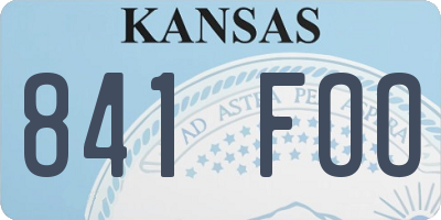 KS license plate 841FOO