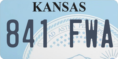 KS license plate 841FWA