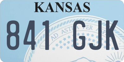 KS license plate 841GJK