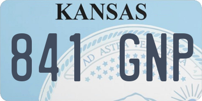 KS license plate 841GNP