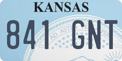 KS license plate 841GNT